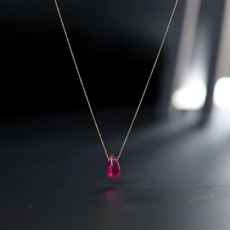 DMBS366 Рубин Цепочки и ожерелья для женщин натуральные камни из золота 18 карат Tiancai