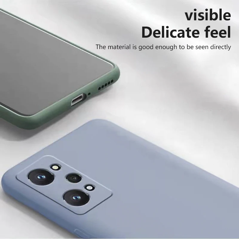 Für Realme GT 2 Pro Neue Handyhülle aus flüssigem Silikon mit geraden Kanten, ultradünne All-Inclusive-Linse, Fallschutz_voghion.com