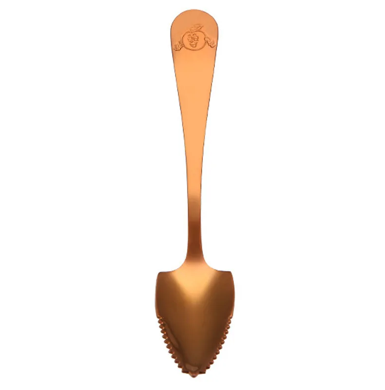Rose Gold Tofok из нержавеющей стали грейпфрут ложка c длинной ручкой пилы-Зуб скребок Совок Фрукты овощи инструменты для детей Кухонные гаджеты - Цвет: Rose Gold
