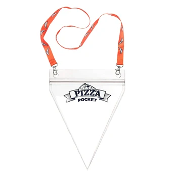 

Portable Pizza Pouch Hanging Neck Food Storage PVC Stay Safe Detachable Lanyard Stocking Stuffer Outdoor Gag Gift Reusable