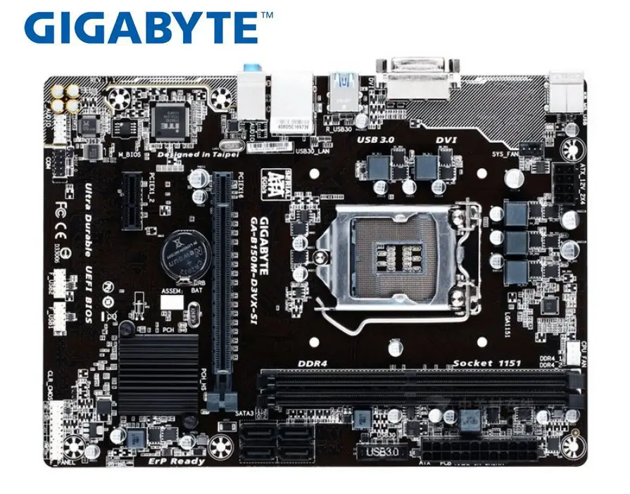 Оригинальная Материнская плата Gigabyte для inLGA 1151 DDR4 32 Гб USB2.0 USB3.0 DVI B150 б/у настольная