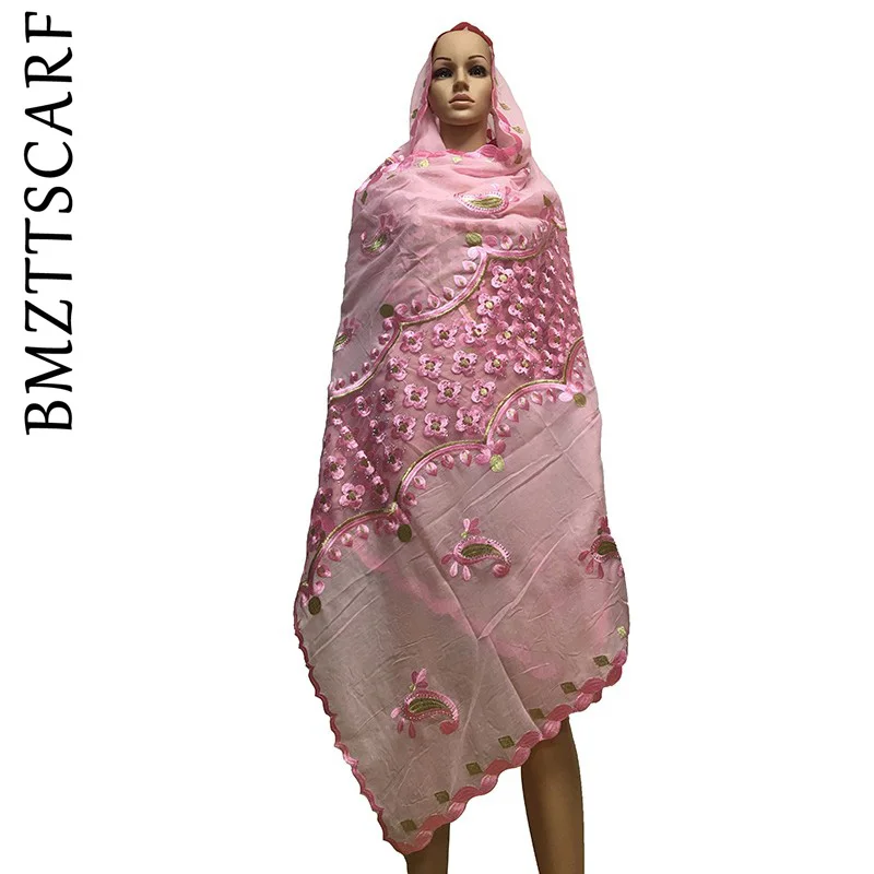 Новые африканские женские шарфы, мягкий хлопковый шарф, мусульманский шарф больших размеров для шалей BM614