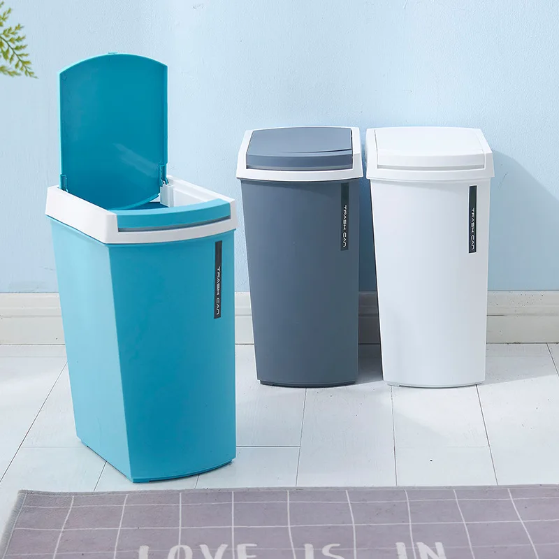 With Cap Garbage Can Tube Hand Small Rectangular Bomb Cover Living Room Bedroom Bathroom Kitchen Household Garbage Can