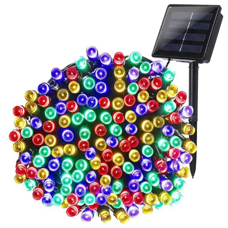 100LED 12 м на солнечных батареях красочный садовый Сказочный светильник, декоративный светильник для сада на открытом воздухе, декоративный светильник для свадьбы, праздника, Декор, светильник ing