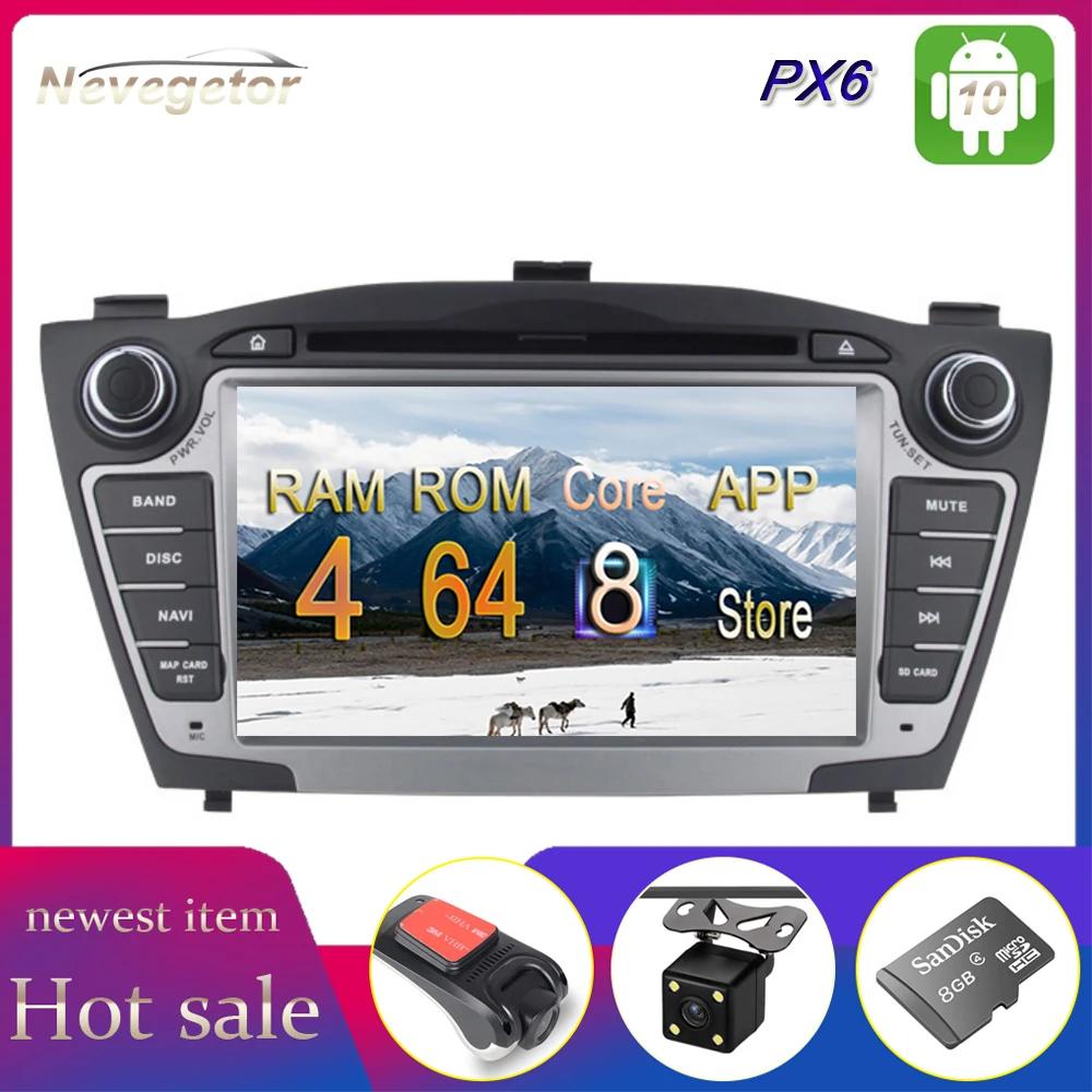 PX6 автомобильный DVD стерео Мультимедийный радиоприемник Android 9 для Hyundai IX35 Tucson