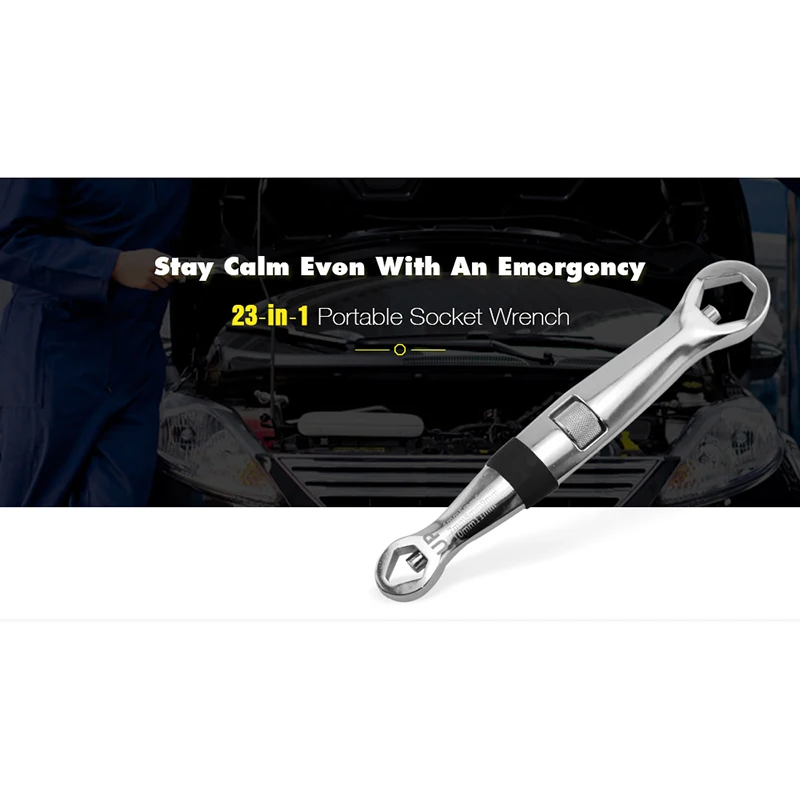 23-In-1 Multifunctional Adjustable Universal Socket Wrench Hand Tools For Repairing Water Pipes Electrical Maintenance Car