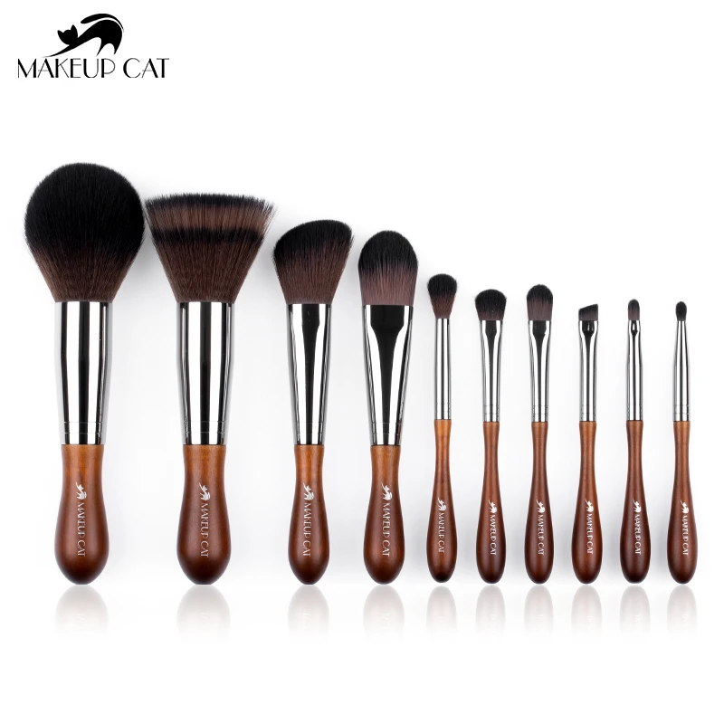 Makeup Cat Cosmetic Brush2022new Portable 10pcs Short Handle Makeup