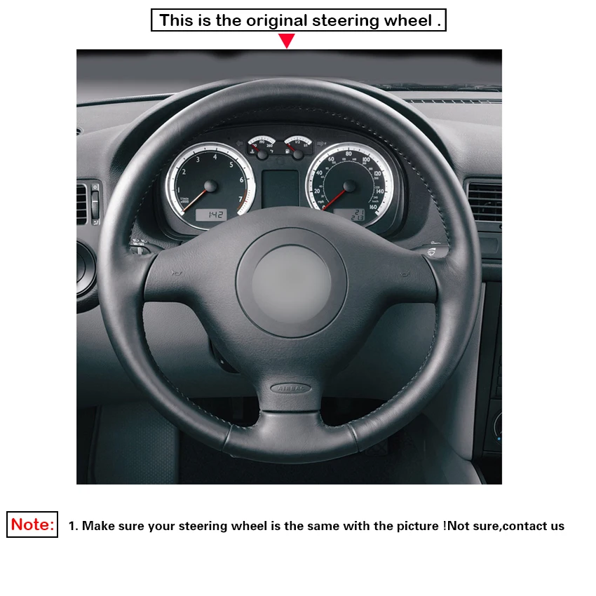Чехол на руль Mewant из черной замши для Seat Leon MK1 (1M) 1998 2005 Skoda Fabia RS 2003 1 (6Y) 2004 2005|Чехлы