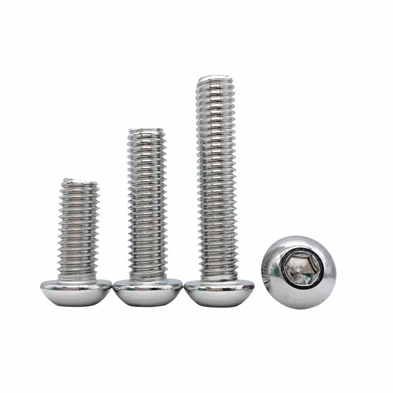 5/50pc Hexagon Socket Screw M2 M2.5 M3 M4 M5 M6 M8 304 A2-70 Stainless Steel Black grade 10.9 ISO7380