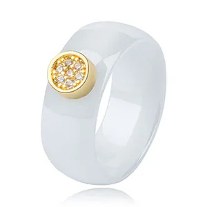 8mm White Gold Дизайн, женские кольца, гладкая изогнутая поверхность, Милый светильник, керамические кольца розового цвета, ювелирные изделия, подарок на Рождество, помолвку - Цвет основного камня: 8mm White Gold