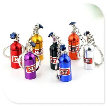 

car Turbo Nitrous Oxide Bottle Keychain Keyring Pill Box for Honda Everus Clarity Civic Accord Urban FCX Brio 3R-C