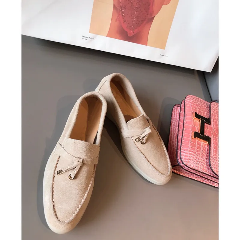 Лидер продаж туфли на плоской подошве женские весенние слипоны из натуральной