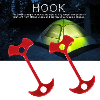 

4PCS Wooden Board Tent Clip Buckle Fish Bone Nail Hook Aluminium Alloy Fishbone Tent Stakes Pegs Anchor Stopper for Camping