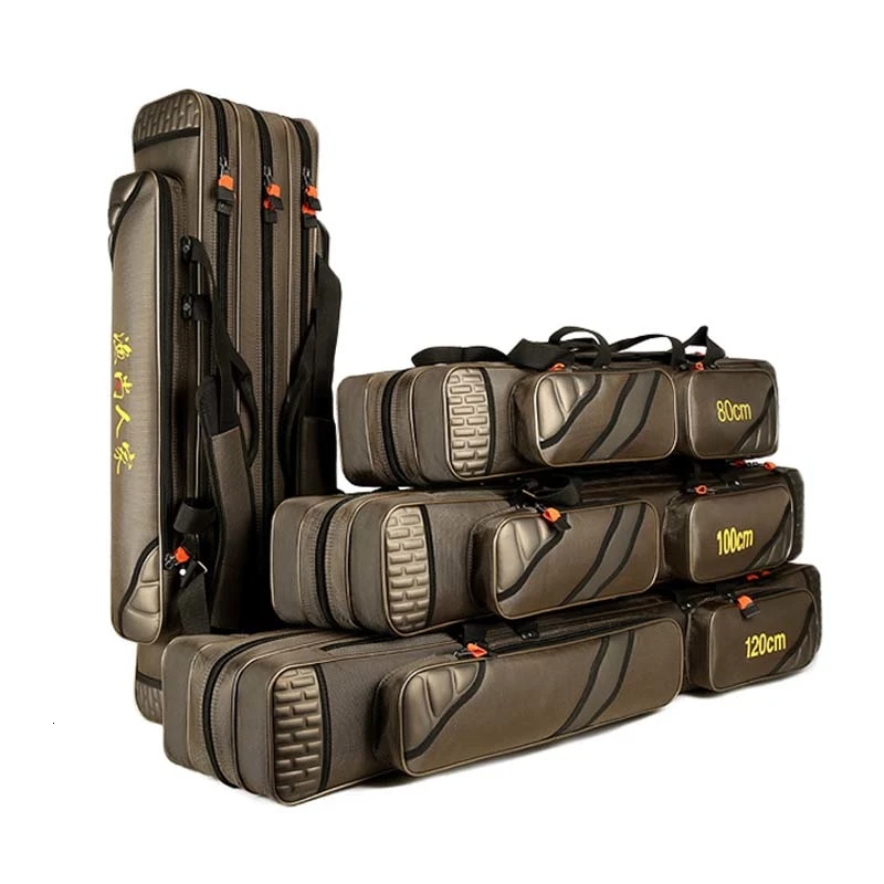 

Portable Waterproof Fishing Rod Bags Multifunction 3 Layer Large Capacity Fish Reel Tackle Storage Single Shoulder Backpack