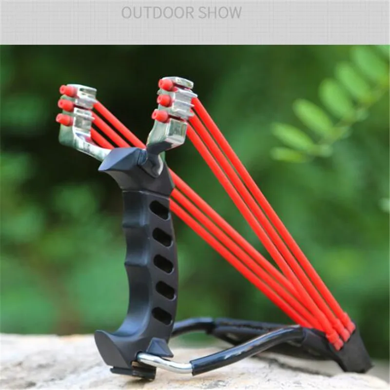 Heavy Duty Slingshot Catapult Set Rubber Bands 200PCS Ball Outdoor Hunting 
