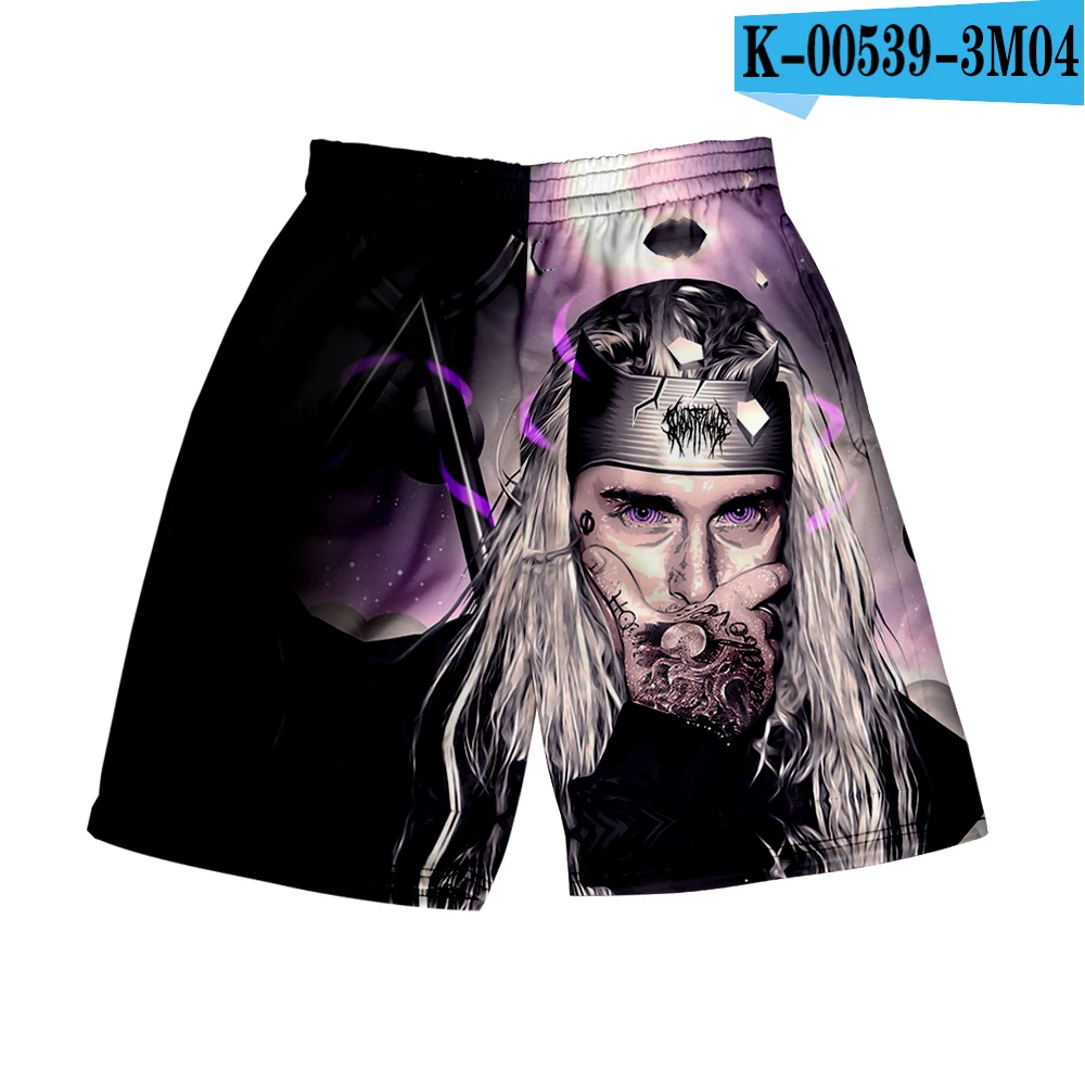 Мужские 3D шорты Ghostemane, 3D бордшорты, летние новые свободные шорты, мужские короткие штаны в стиле хип-хоп, домашняя одежда, уличная одежда - Цвет: Серый