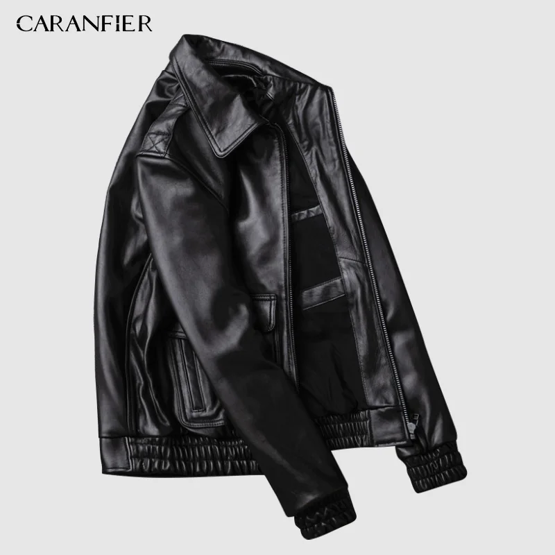 CARANFIER Air Force Flight куртка телячья кожа толстая кожаная куртка мужская пилот пальто летчик-бомбардировщик куртка мужское зимнее пальто