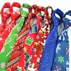 RBOCOTT Blue Printed Christmas Tie 9.5cm Green Tree Novelty Necktie Red Santa Claus Snowflake Neck Tie For Festival Gift ► Photo 3/6