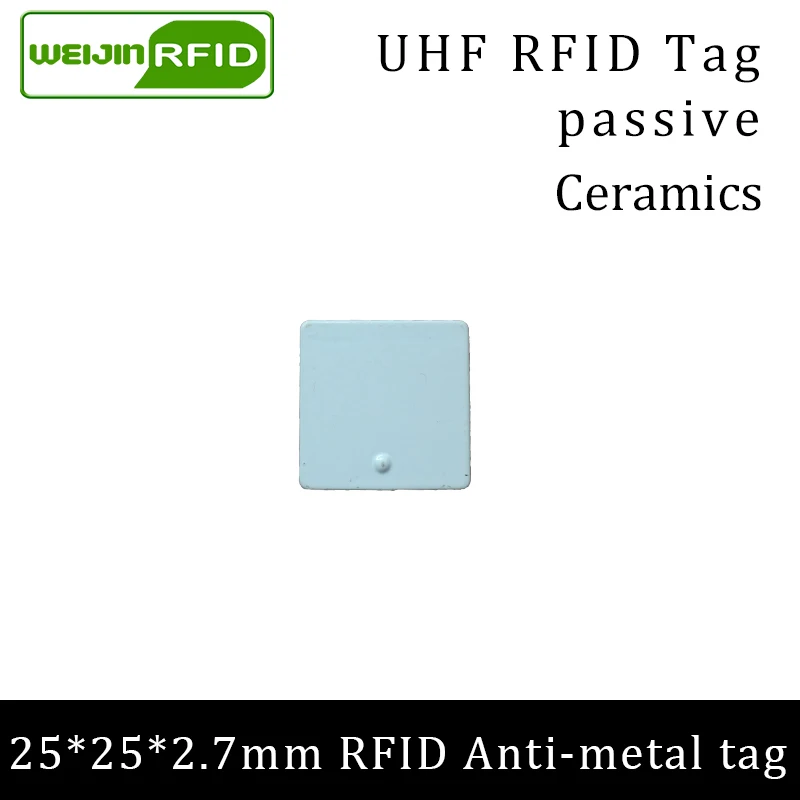 UHF RFID Анти-металлический тег 915 МГц 868 МГц Alien higgs3 поддон EPCC1G2 6C 25*25*2,7 мм квадратная керамика смарт-карта пассивные RFID метки