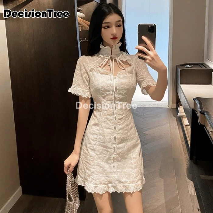 2021 китайское платье женское элегантное aodai длина до колена qipao vestidos вечерние