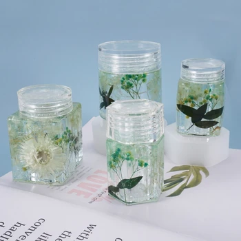 

1 Set DIY Crystal Epoxy Resin Mold Storage Box Container Casting Silicone Mould F3MF