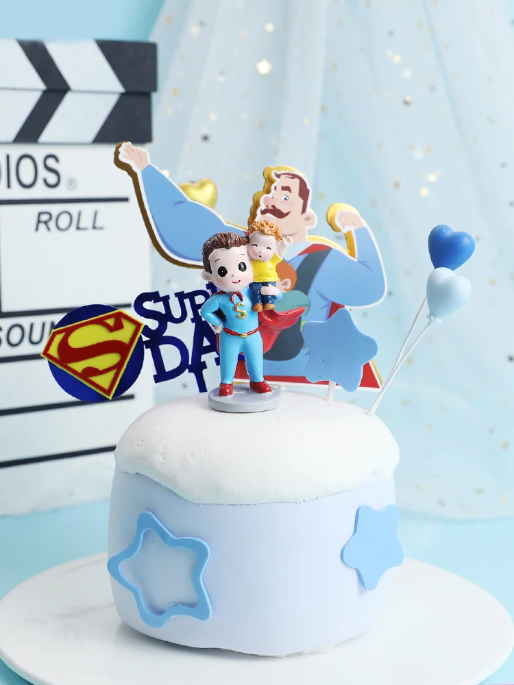 Hold Baby Super Dad Daddy Father S Day Cake Topper For Dad S Birthday Party Decorations Baking Supplies Love Gifts Cake Decorating Supplies Aliexpress