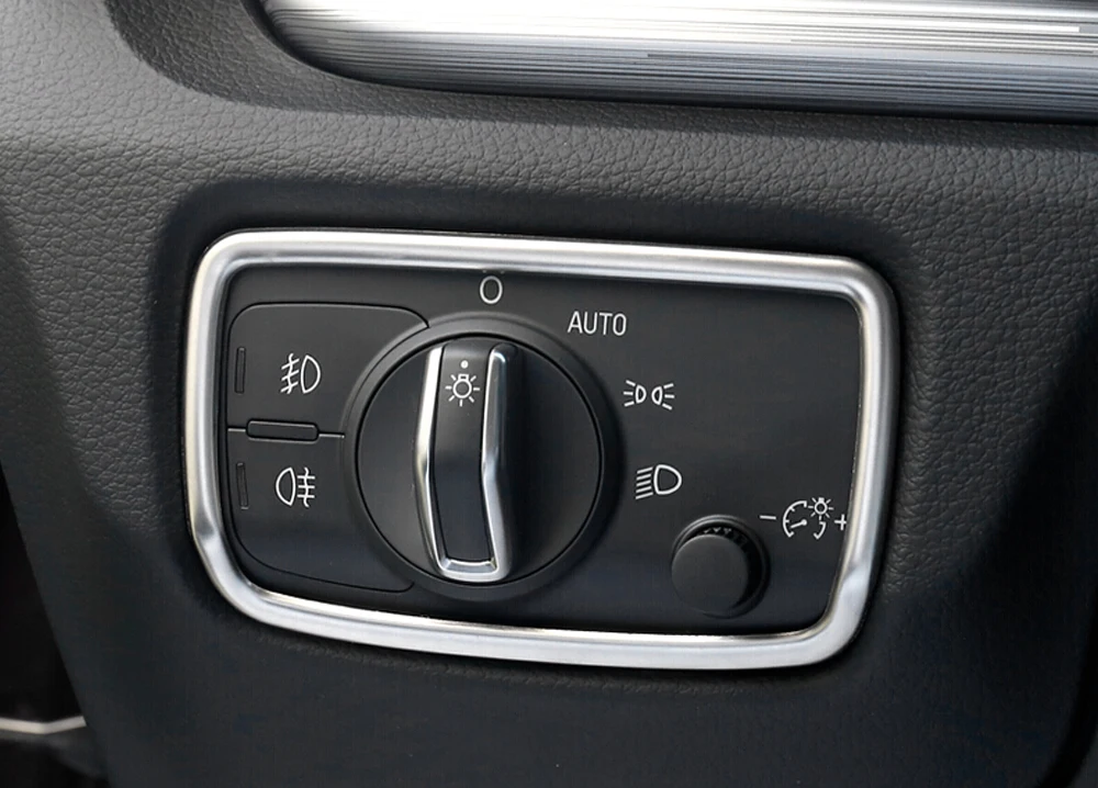 Car Styling Headlight Switch Buttons Decorative Covers Trim Interior Stickers for Audi A3 8V stainless steel Auto accessories