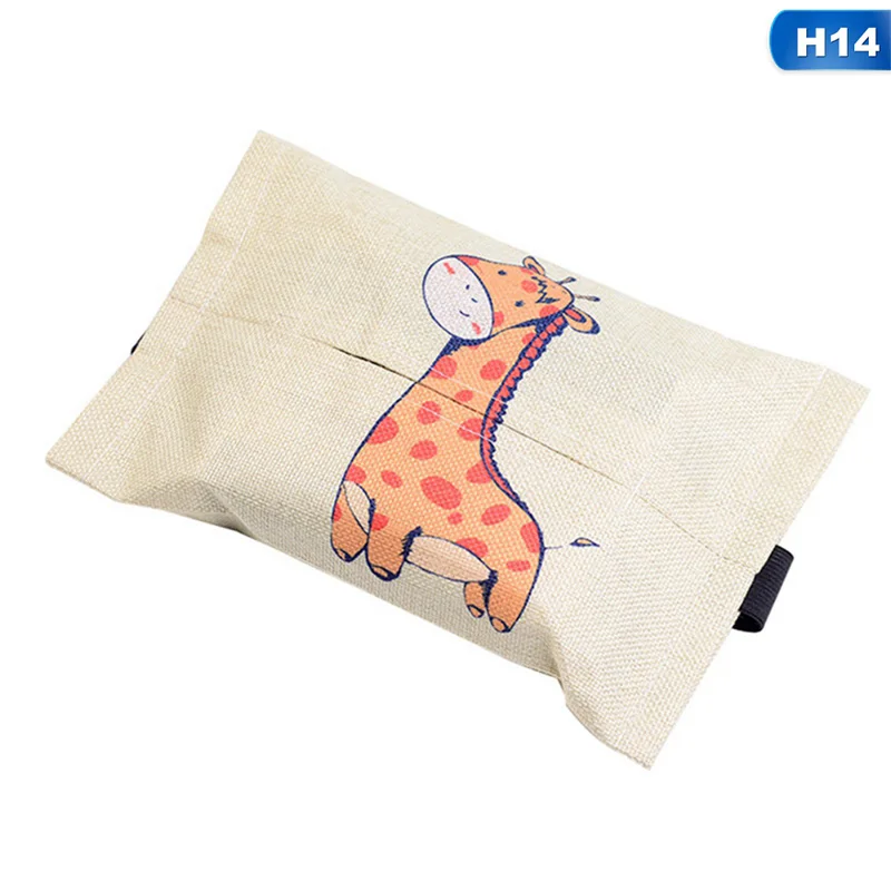 Мультяшный тканевый чехол для хранения на заднем сидении автомобиля, контейнер, полотенце, салфетки, бумажная сумка, держатель, чехол - Название цвета: H14