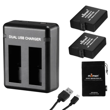

ABHU-Mamen 2Pcs Gopro 501 AHDBT-501 Digital Camera Battery + USB Dual Charger 2 Port for Gopro Hero 5 6 7 Sport Action Camera Ba