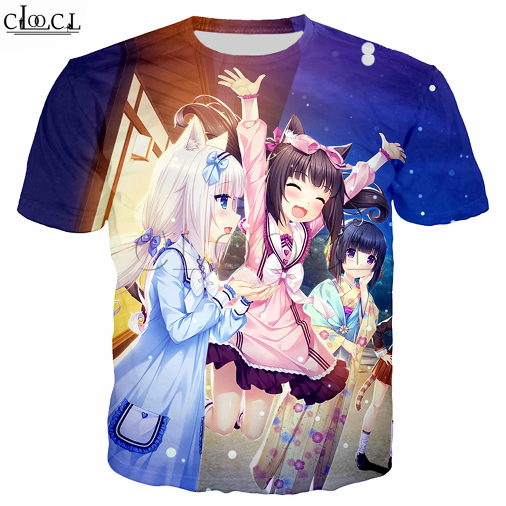 ゲームnekopara Tシャツ男性女性 3d印刷アニメ女の子ショコラバニラファッション半袖スウェットシャツのカップルの摩耗トップス T Shirts Aliexpress