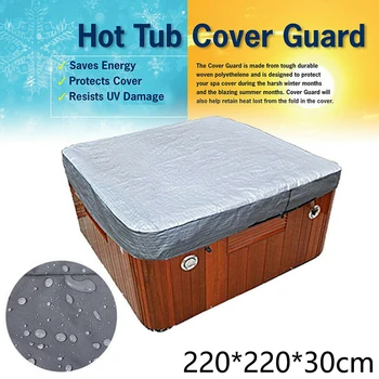 

Waterproof Hot Tub Cover Cap 215*215*30cm 220*220*30cm Gray Hot Tub Cover