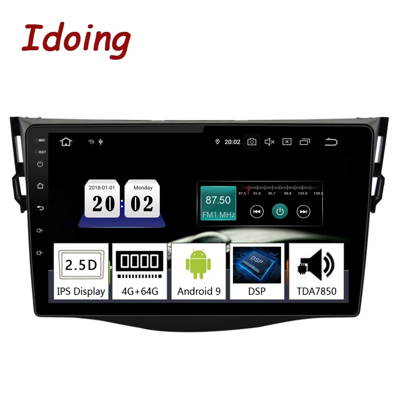 Clearance Idoing 9"Octa Core Car Android9.0 Radio Multimedia Player For Toyota RAV4 2007-2011 PX5 4G+64G GPS Navigation 2.5D IPS TDA 7850 0 Clearance Idoing 9"Octa Core Car Android9.0 Radio Multimedia Player For Toyota RAV4 2007-2011 PX5 4G+64G GPS Navigation 2.5D IPS TDA 7850 0