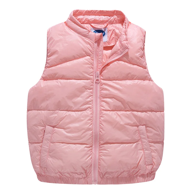 Pink THREEGUN KIDS/Детский жилет на утином пуху для девочек и мальчиков, 90% жилет с воротником-черепашкой зимняя верхняя одежда для детей ясельного возраста очень легкая зимняя одежда - Цвет: Pink