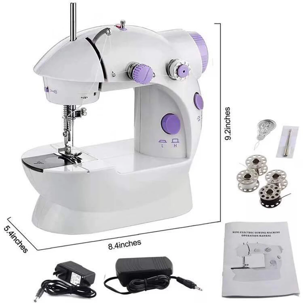 110V Portable Mini Hand Sewing Machine Household Electric Cordless Stitch Sewing Set for Quick Repairs DIY Clothes Stitchin