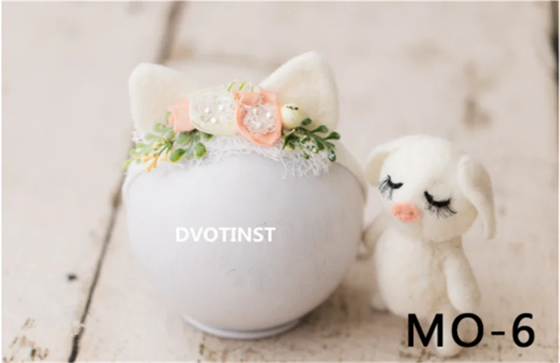 Dvotinst новорожденный реквизит для фотосъемки детская Цветочная повязка на голову капот Милая анимиальная кукла Fotografia аксессуары для студийной фотосессии реквизит