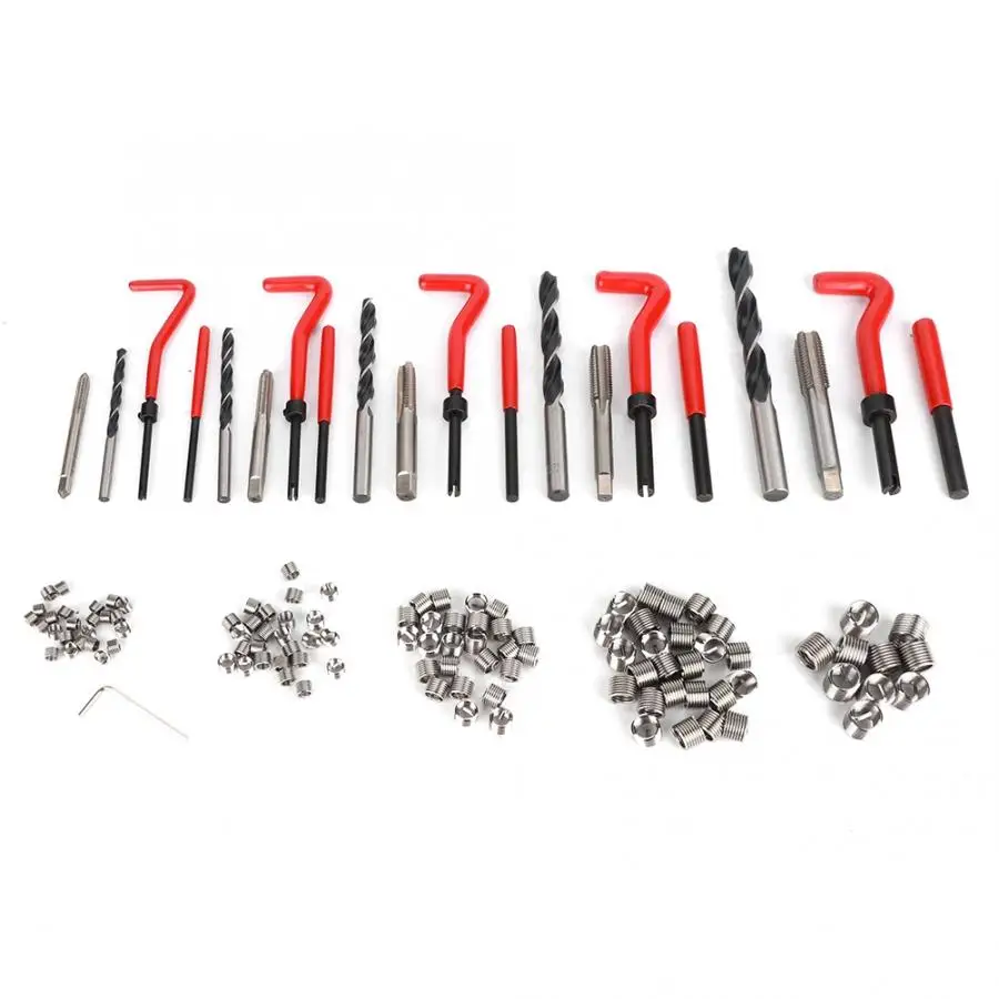 

self tapping inserts 131Pcs Thread Repair Tool Tap Die Kit Combination Remove Broken Screws Bolts kit