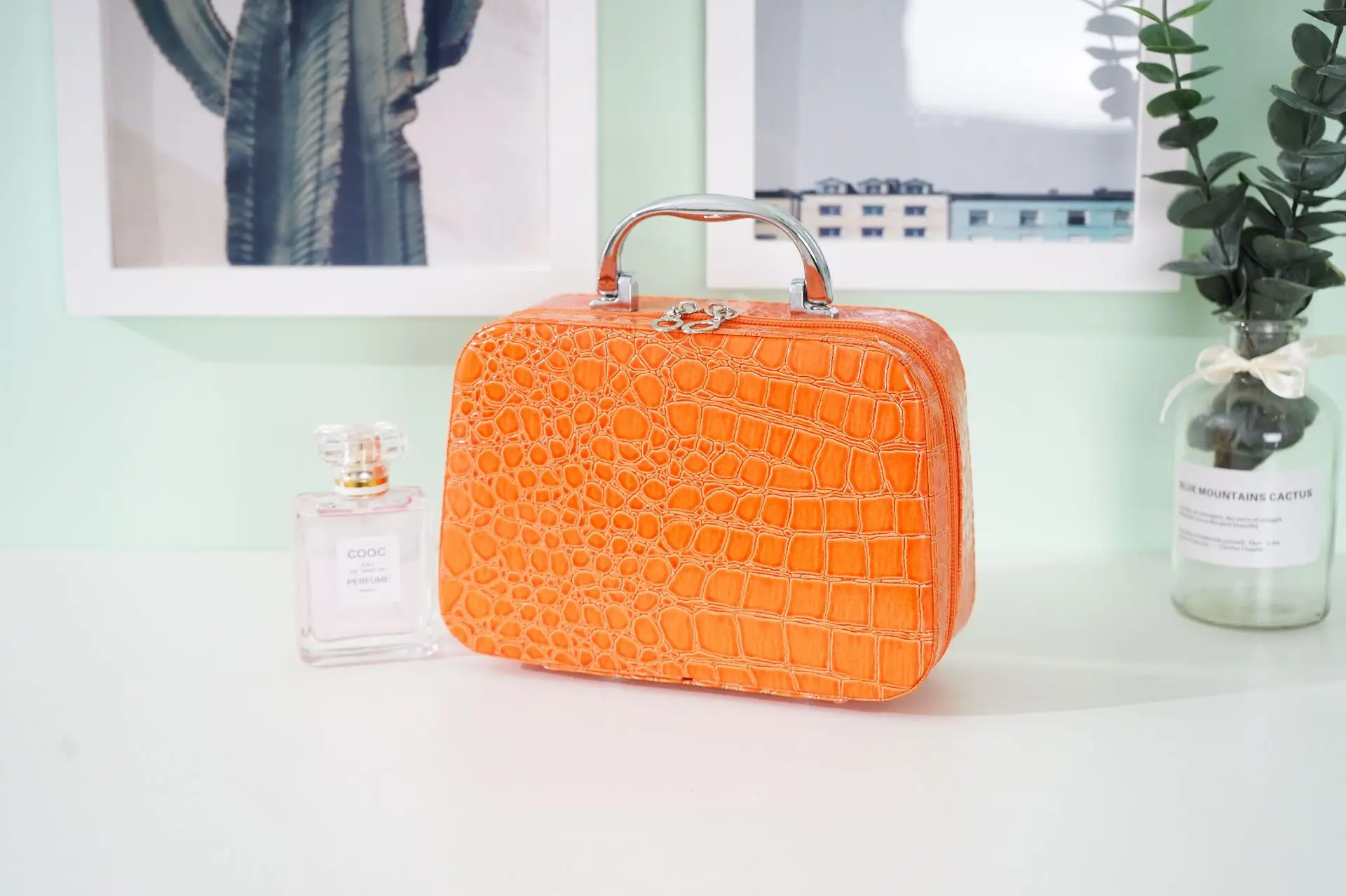 orange ПУ косметичка для дам, модная косметичка, Южная Корейская косметичка для дам, сумка для хранения - Цвет: orange