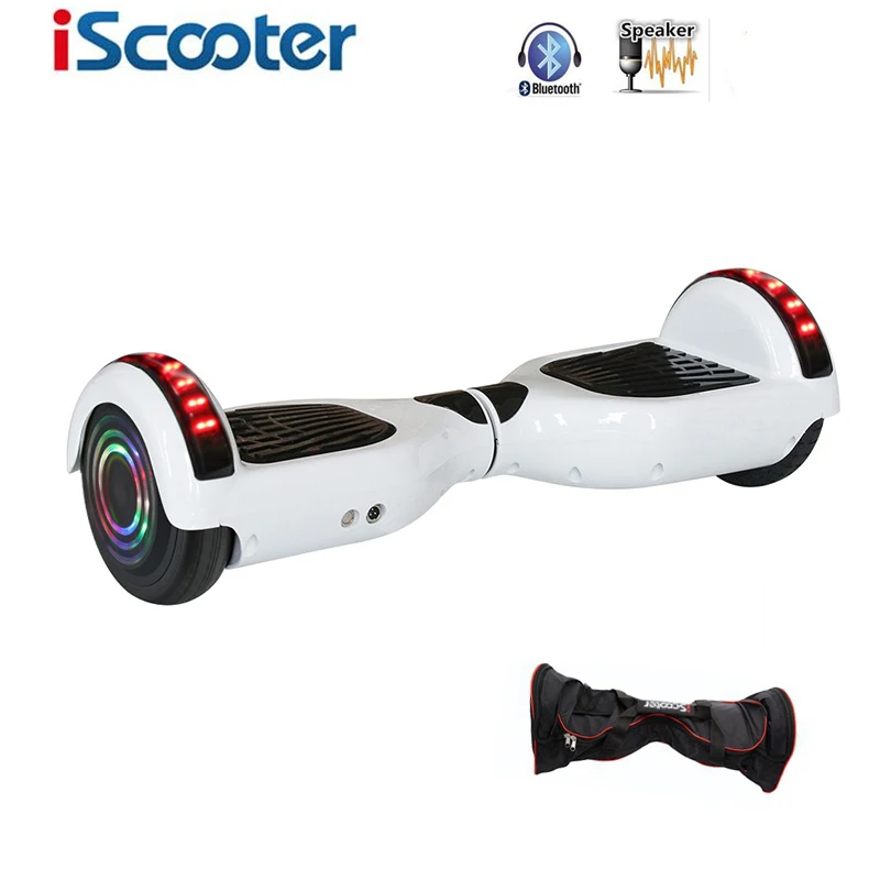 White with BT IScooter Bluetooth Ховерборд 2 умный балансировочный Электрический скейтборд самобалансирующийся скутер patinete electrico Ховер доска - Цвет: White with BT
