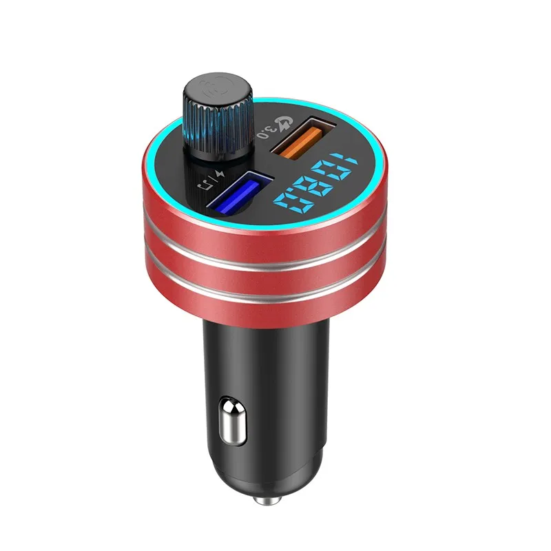 Красный Автомобильный fm-плеер Mp3 Bluetooth с музыкальным ритмом 3.0A Быстрая зарядка двойной зарядное устройство USB Buletooth Handsfree - Название цвета: Красный