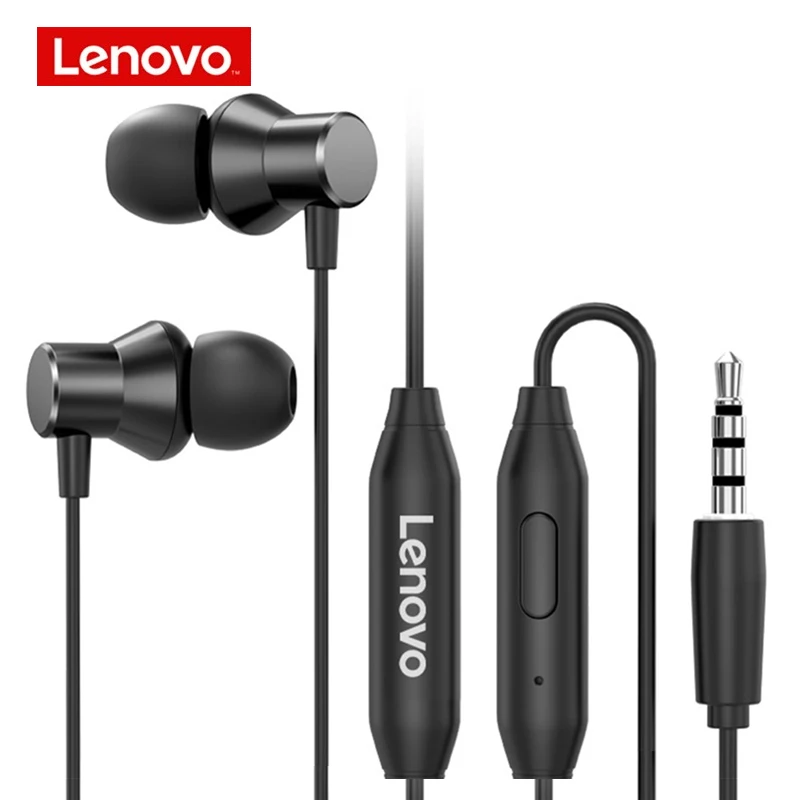 Lenovo HF130 3 5 мм проводные наушники в ухо звук тяжелый драйвер для сабвуфера стерео