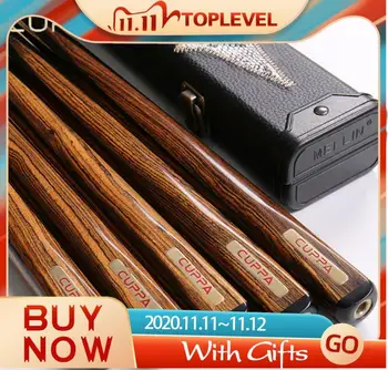 

New Arrival Cuppa One Piece Handmade Durable Billiard Cuppa Snooker Cues Stick Kit with Cue Case Set 9.8mm with Extension China