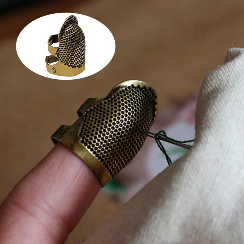 10pc Dressmakers Weinlese Metallfinger Fingerhut Schutz Nähen Nadel Schild 