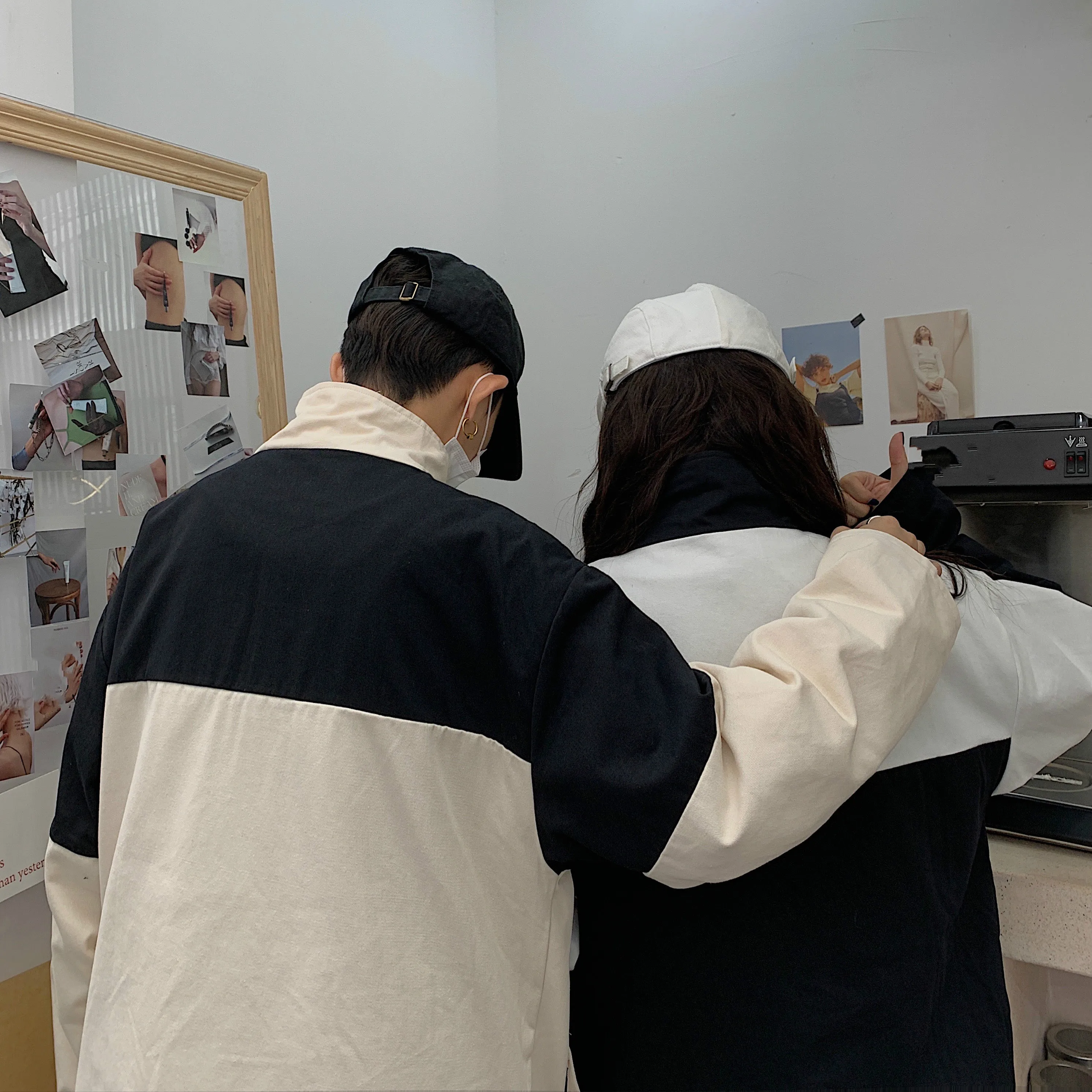 Neploe Harajuku контрастный цвет карго Куртка Harajuku для женщин мужчин BF стиль бейсбол верхняя одежда осень уличная хип-хоп пальто 55461