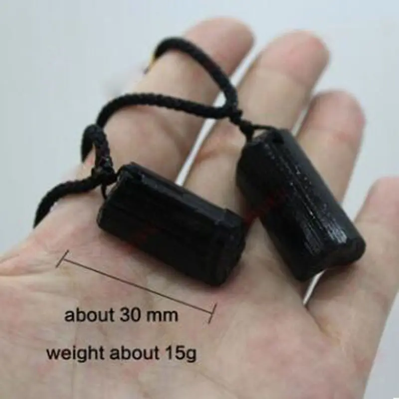 Лечебный необработанный драгоценный камень, натуральный кристалл, черный турмалин, кулон, ожерелье H58C