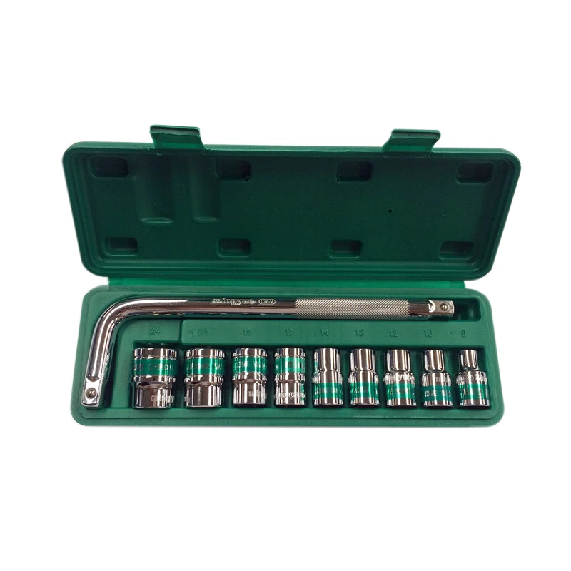 

8~24Mm Standard Hex Socket For Ratchet Wrench Spanner Metric 1/2 inch Drive Chrome Spanner With 38Mm/1.50 inch Green Belt Sleeve