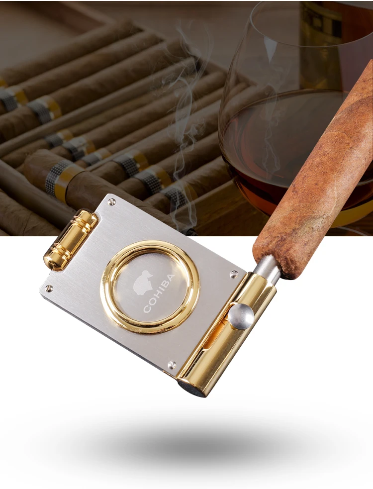 Новинка, 1 шт., Cohiba, 2 в 1, резак для сигар из нержавеющей стали, дротика для сигар, ножницы для сигар, нож для резки металла