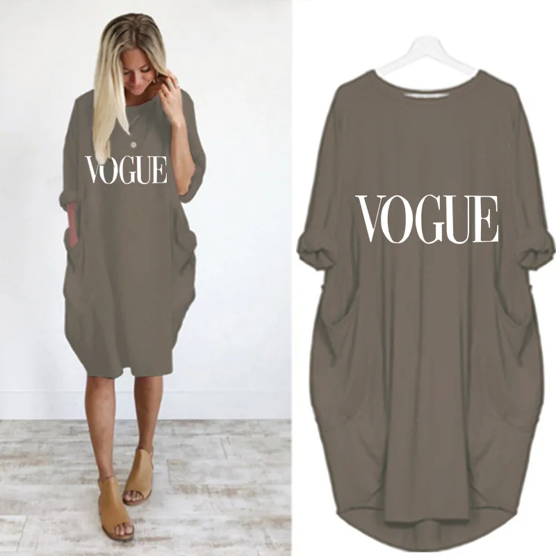 Повседневное свободное платье для беременных женщин с надписью и карманом