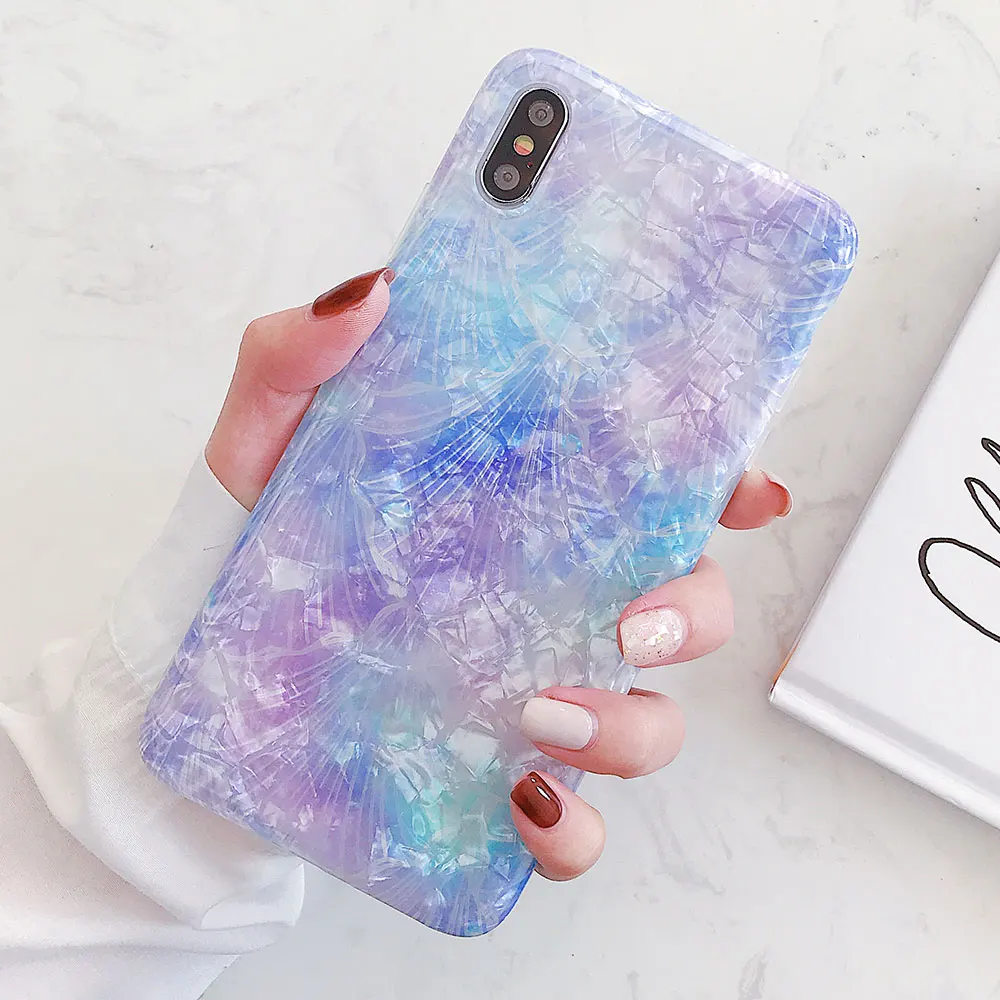 KISSCASE Conch Shell Phone Case For iPhone XR X XS Max 7 8 Lovely Purple Cases iphone 6 6S Plus Soft TPU IMD Back Cover |