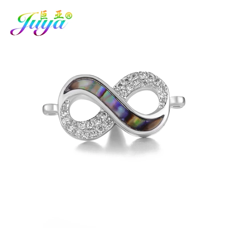 White Gold Juya DIY аксессуары для ювелирных изделий Rhombus Бесконечность Крест Шарм Разъемы для ручной работы браслет ожерелье серьги изготовление - Цвет: White Gold