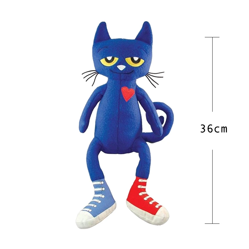 36cm Picture Book Cartoon Cat Plush Toy Pete The Cat Blue Color Animal  Stuffed Doll Lovely Gift